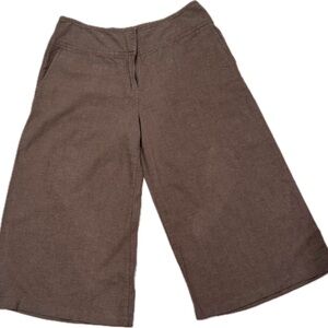 Elegant Brown Wide-Leg Cropped Pants